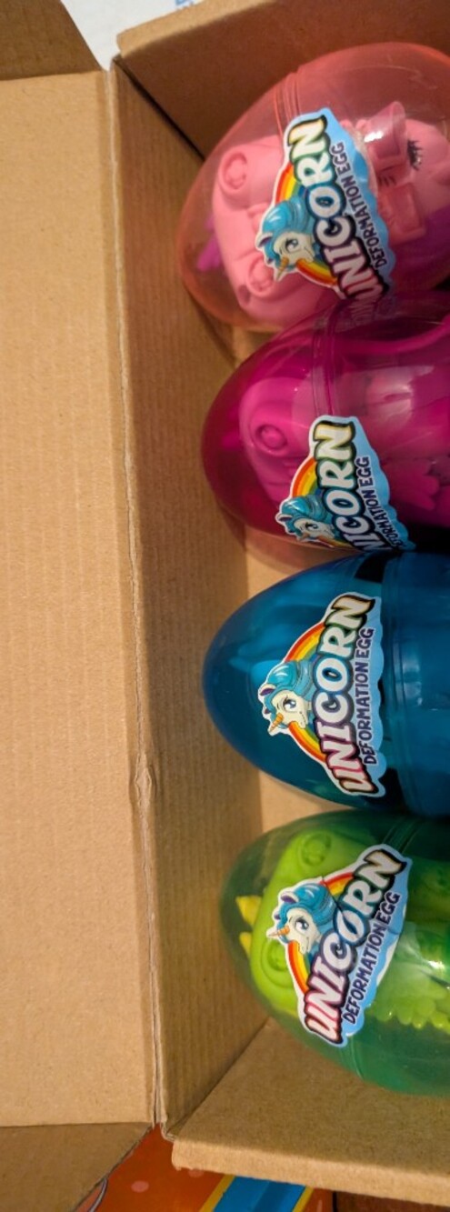 4 Jumbo Unicorn Deformation  Eggs with Toys Inside